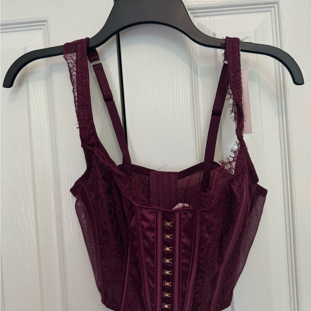 Victoria's Secret Lace Corset Top in Burgundy
